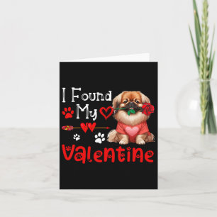 Ich fand meine Valentine Pekingese mit Blume Niedl Karte