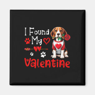 Ich fand meinen Valentinstag-Beagle mit Blumen süß Magnet