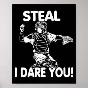 Ich Fange Baseball Softball Fänger Steal Poster