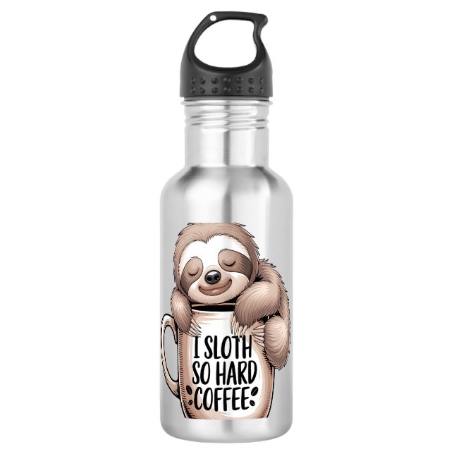 Ich Faultier ohne Kaffee Edelstahlflasche (Vorderseite)