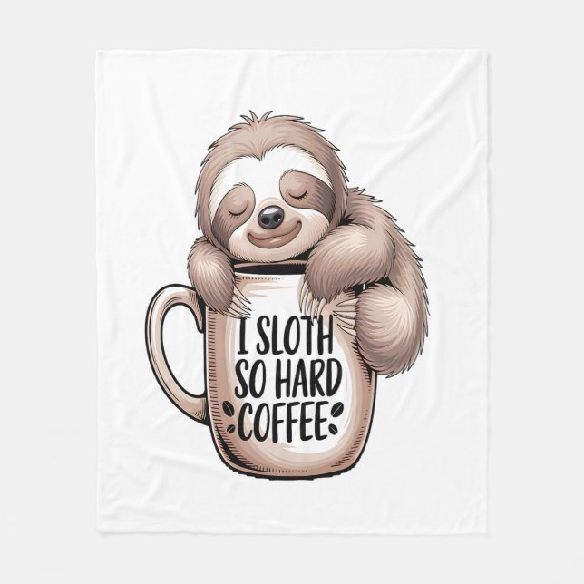 Ich Faultier ohne Kaffee Fleecedecke (Vorderseite)