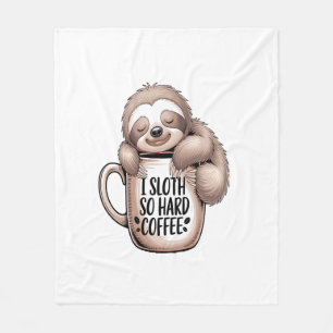 Ich Faultier ohne Kaffee Fleecedecke