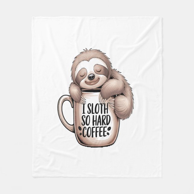 Ich Faultier ohne Kaffee Fleecedecke (Vorderseite)