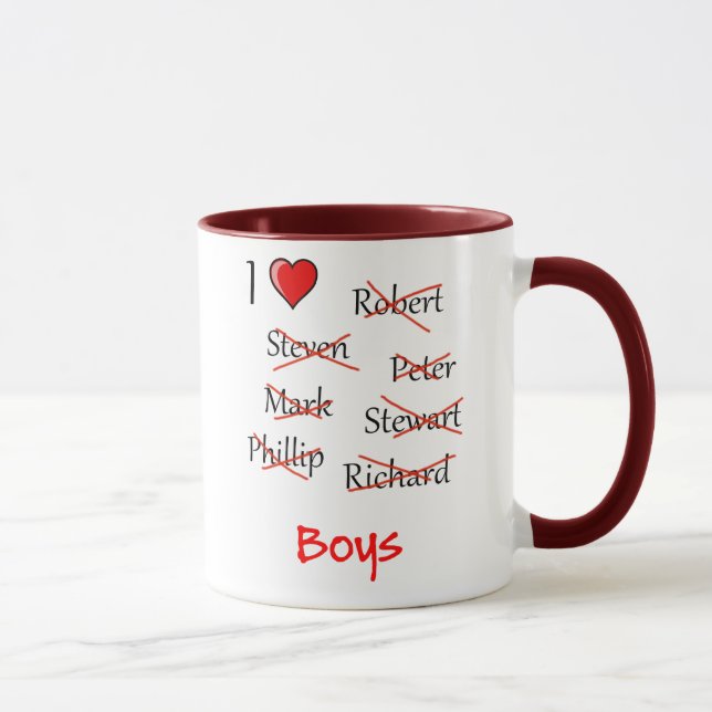 "Ich finde Boys" Tasse (Rechts)
