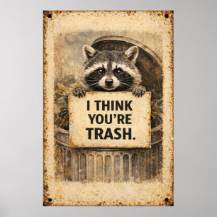 Ich finde dich lustig, Waschbär-Liebeszeichen Poster