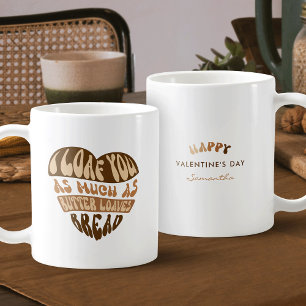 Ich finde dich trendy Beige Herz Funny Valentine's Kaffeetasse