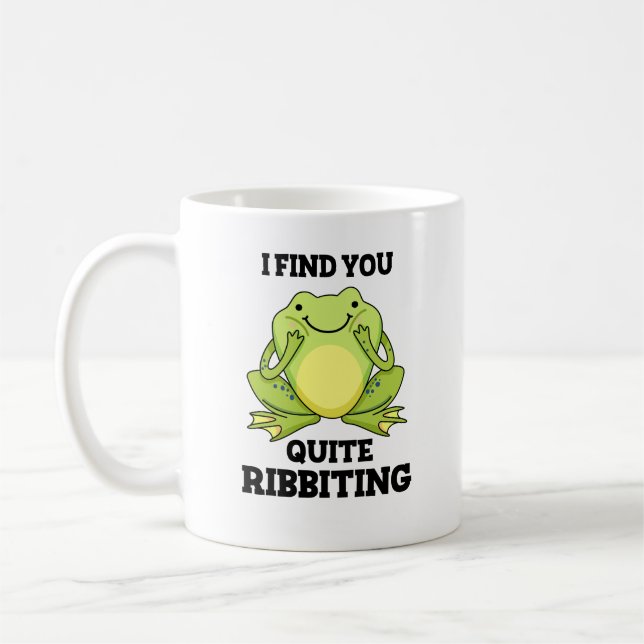 Ich finde dich ziemlich verblüffend Funny Frog Puf Kaffeetasse (Links)