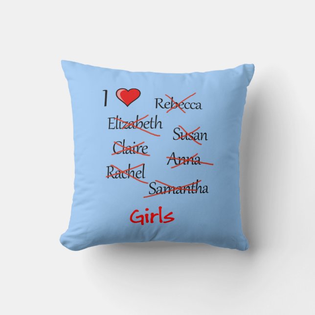 "Ich finde Girls" Kissen (Vorderseite)