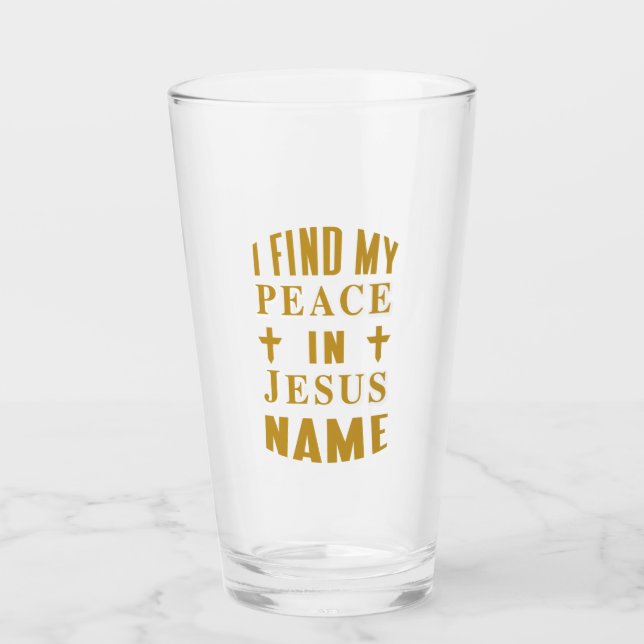 Ich finde meinen Frieden in Jesus Name Glas (Vorderseite)