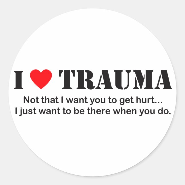Ich finde Trauma Runder Aufkleber (Vorderseite)