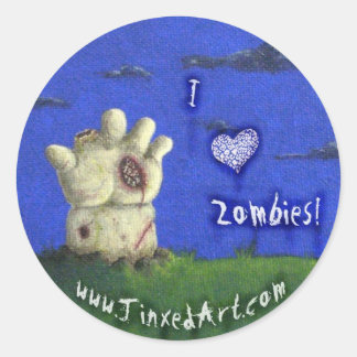 Ich finde Zombies toll! Runder Aufkleber