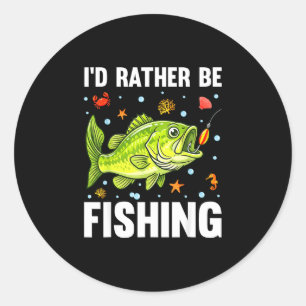 Ich fische Bass Fisch Jugend Junge lustiger Fische Runder Aufkleber