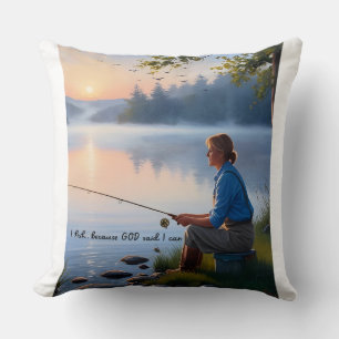 Ich fische... Denn Gott sagte, ich kann - Camping Kissen