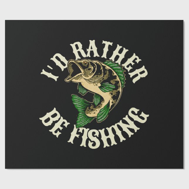 Ich fische lieber Fisch Geschenkpapier (Flach)