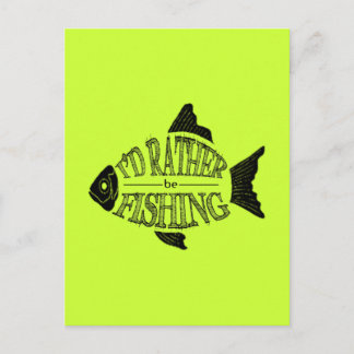 Ich fische lieber - niedliches Fischdesign Postkarte