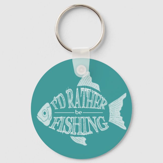 Ich fische lieber - niedliches Fischdesign Schlüsselanhänger (Vorderseite)