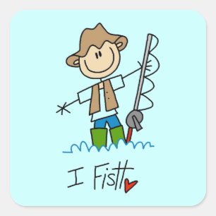 Ich fische quadratischer aufkleber