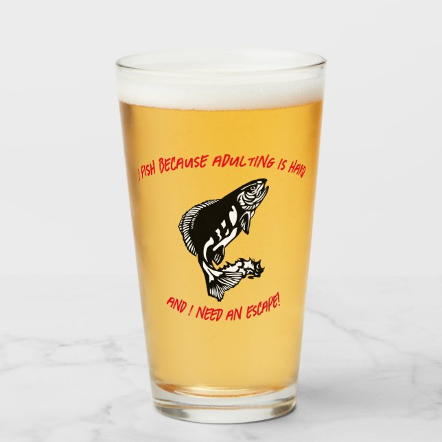 Ich fische, weil Ehebruch schwer ist... Glas (Vorne (Gefüllt))