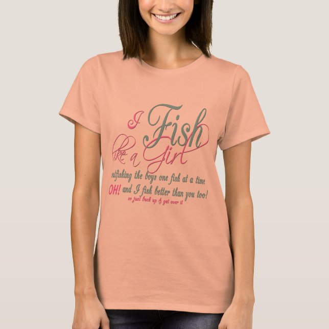 Ich fische wie ein Fanggerät für Mädchen T-Shirt (Vorderseite)