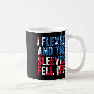 Ich flechte und die Ärmel fielen von der amerikani Kaffeetasse