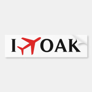 Ich fliege EICHE - internationalen Flughafen Autoaufkleber