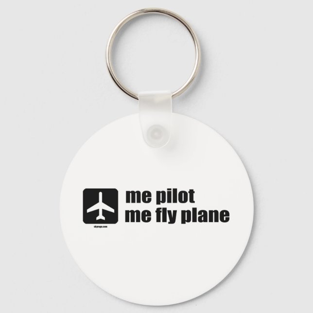 Ich fliege Flugzeug Schlüsselanhänger (Vorderseite)