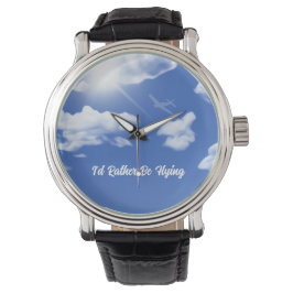 "Ich fliege lieber" Flugzeug Männer Frauen Kinder  Armbanduhr