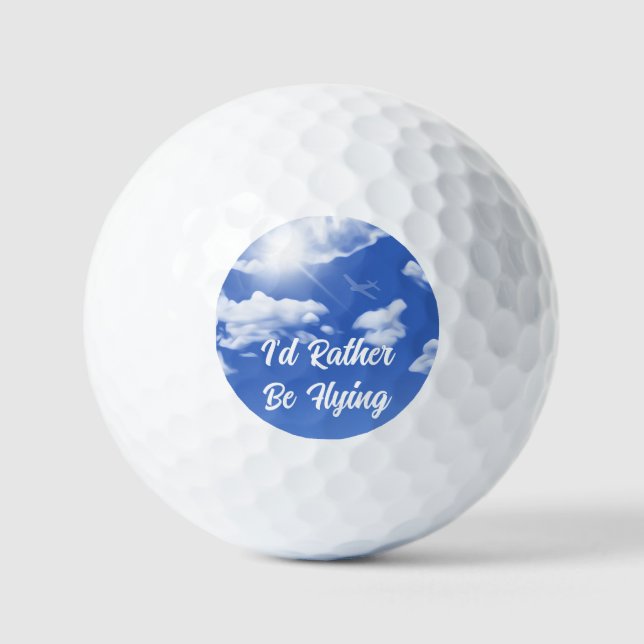 "Ich fliege lieber" Sky Flugzeug Golf Balls Golfball (Vorderseite)