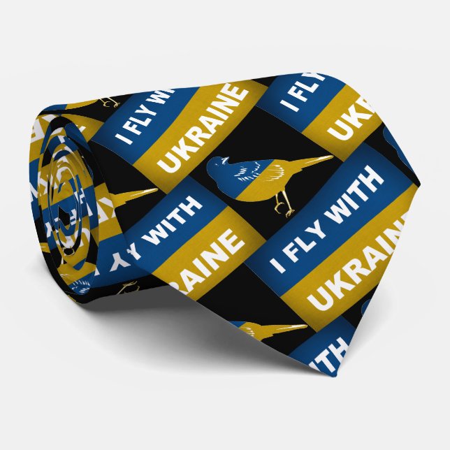 Ich fliege mit der Ukraine, dem Nationalen Nachtig Krawatte (Gerollt)
