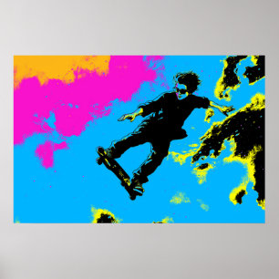 Ich fliege - Skateboarder Poster