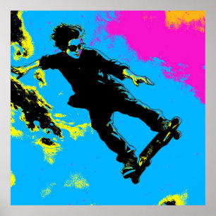 Ich fliege - Skateboarder Poster