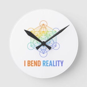 Ich forme Realität – Heilige Geometrie Energie Des Runde Wanduhr