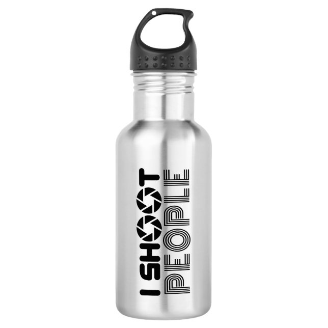 Ich fotografiere lustige Fotografen Zitat Edelstahlflasche (Vorderseite)