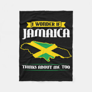 Ich frage mich, ob Jamaika auch an mich denkt Flag Fleecedecke