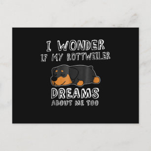Ich frage mich, ob mein Rottweiler auch von mir tr Postkarte