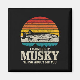 Ich frage mich, ob Musky an mich denkt Vintage lus Magnet