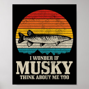 Ich frage mich, ob Musky an mich denkt Vintage lus Poster