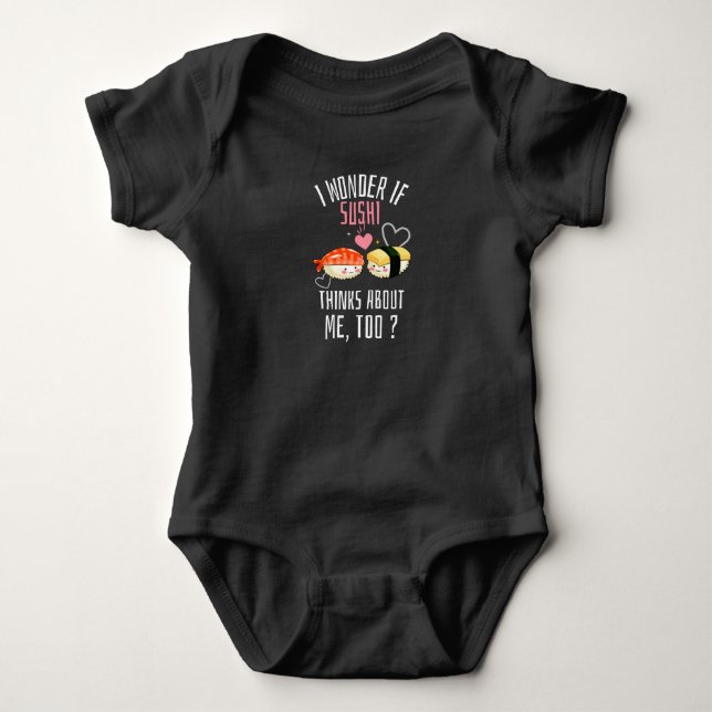 Ich frage mich, ob Sushi auch über mich nachdenkt Baby Strampler (Vorderseite)