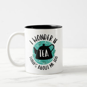Ich frage mich, ob Tee auch an mich denkt. Zweifarbige Tasse
