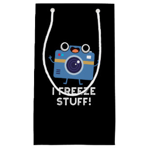 Ich friere Stuff Funny Camera Puff Dark BG Kleine Geschenktüte