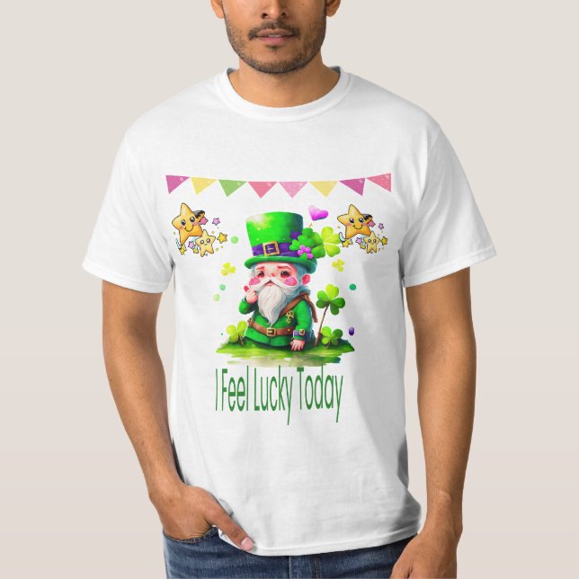 Ich fühle mich glücklich heute - St. Patrick's Day T-Shirt (Vorderseite)