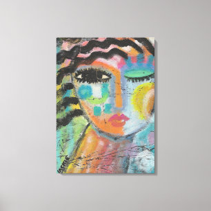 Ich fühle mich gut Abstrakte Acrylmalerei auf OSB- Leinwanddruck
