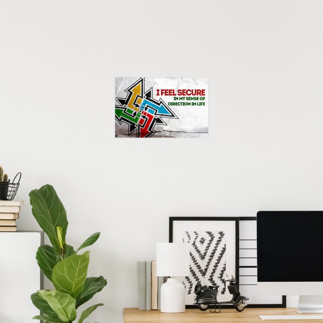 "Ich fühle mich sicher" Motivation Affirmation Poster (Heimbüro)
