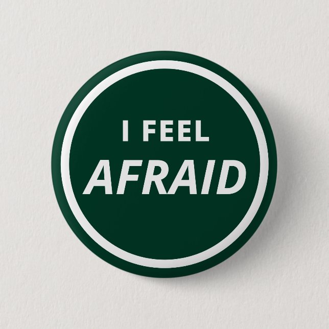 Ich fühle mich vor einer grünen Kommunikationsbewe Button (Vorderseite)