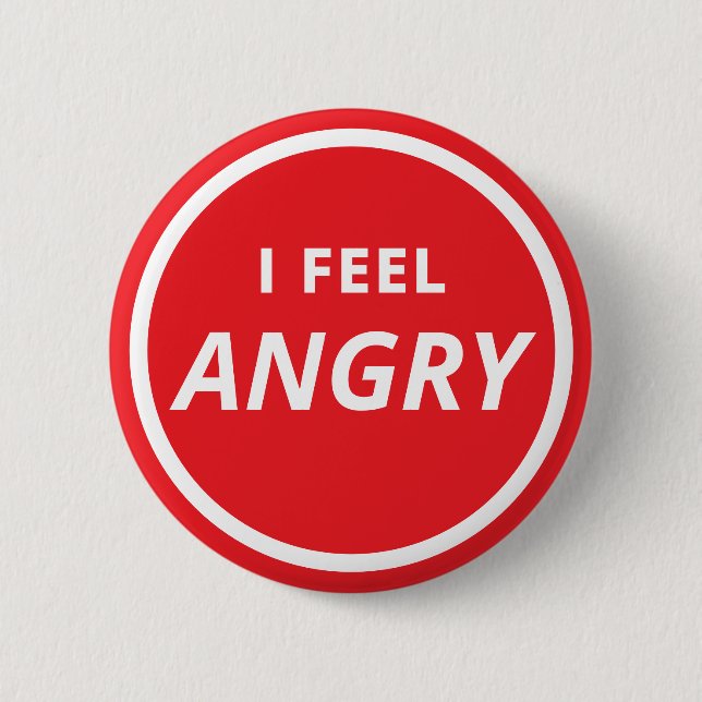 Ich fühle mich wütend Mutism Red Emotion Button (Vorderseite)