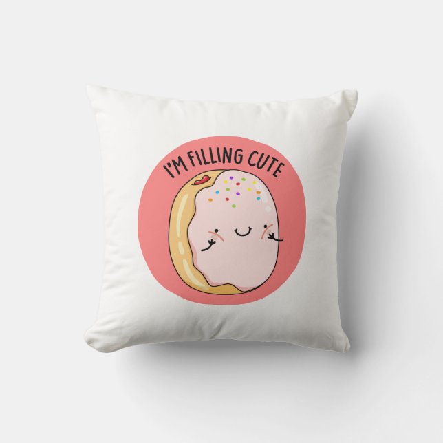 Ich fülle den Niedlichen Funny Jelly Donut Pun Kissen (Vorderseite)