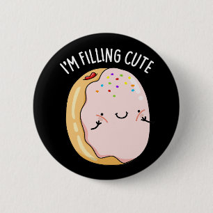 Ich fülle Niedliche Funny Jelly Donut Pun Dark BG Button