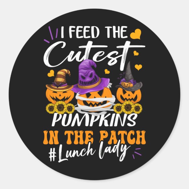 Ich Fütterte Niedliche Pumpkins in der Patch-Lunch Runder Aufkleber (Vorderseite)