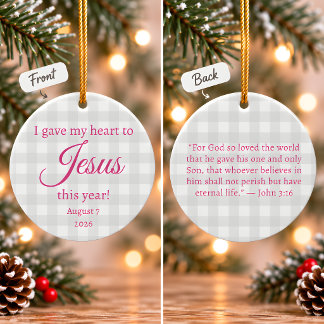 Ich gab Jesus mein Herz zu Weihnachten Keramik Ornament