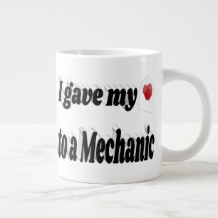 Ich gab meinem Herz einen mechanischen schwarzen T Jumbo-Tasse